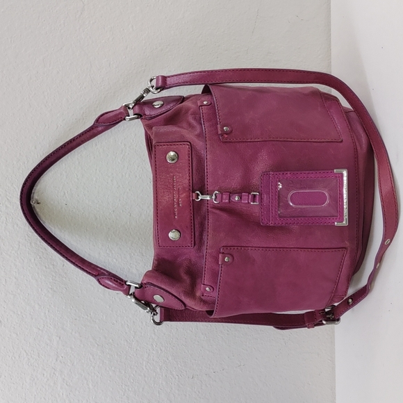 Marc By Marc Jacobs Handbags - Marc Jacobs NY Preppy Hillier Distressed Pink Lambskin Leather Crossbody Bag
